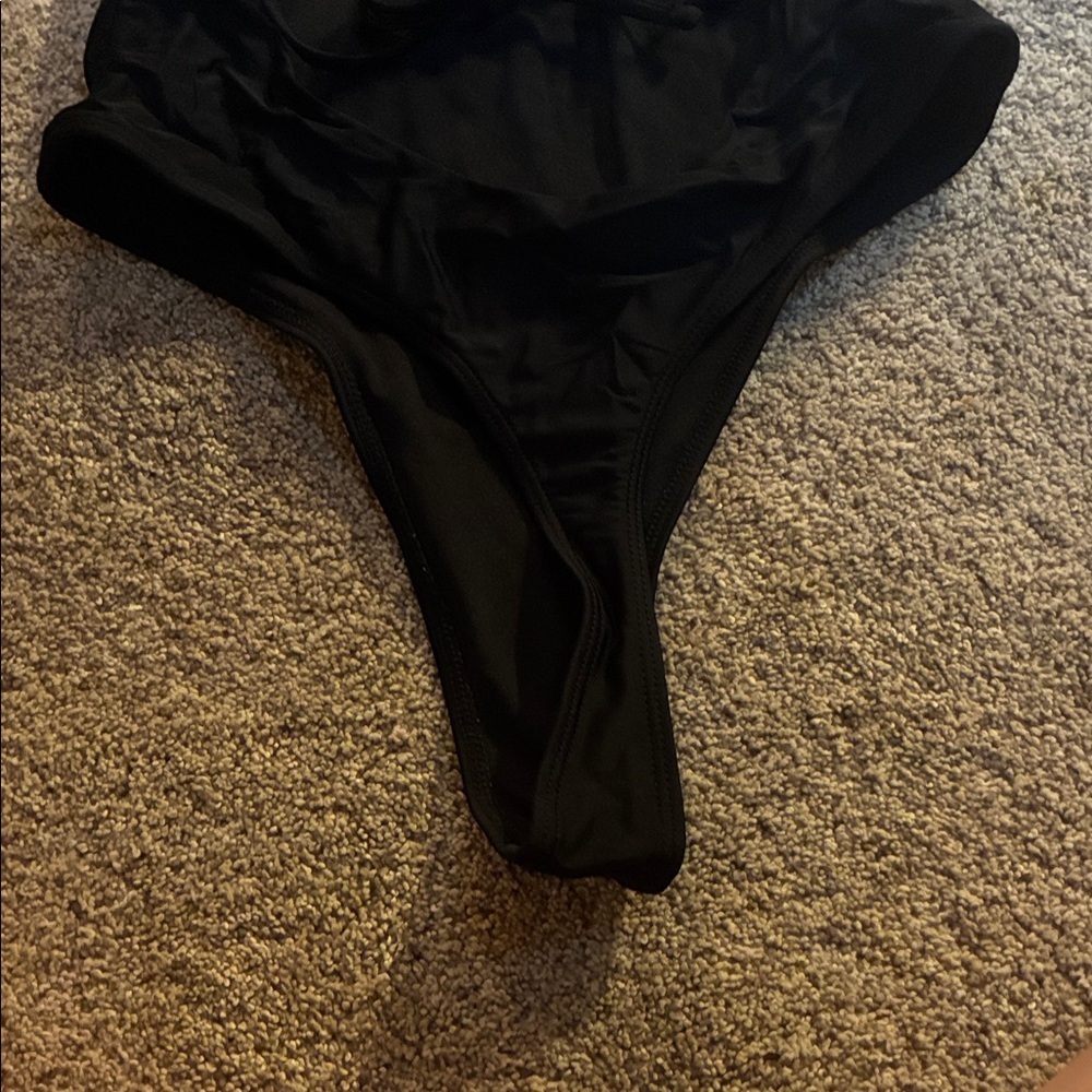 SHEIN Black One-Piece Swimsuit Thong Size Medium - Picture 7 of 10